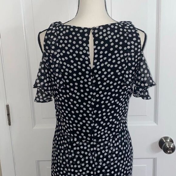 Neiman Marcus asymmetrical polka dot dress size 6 - Picture 7 of 12